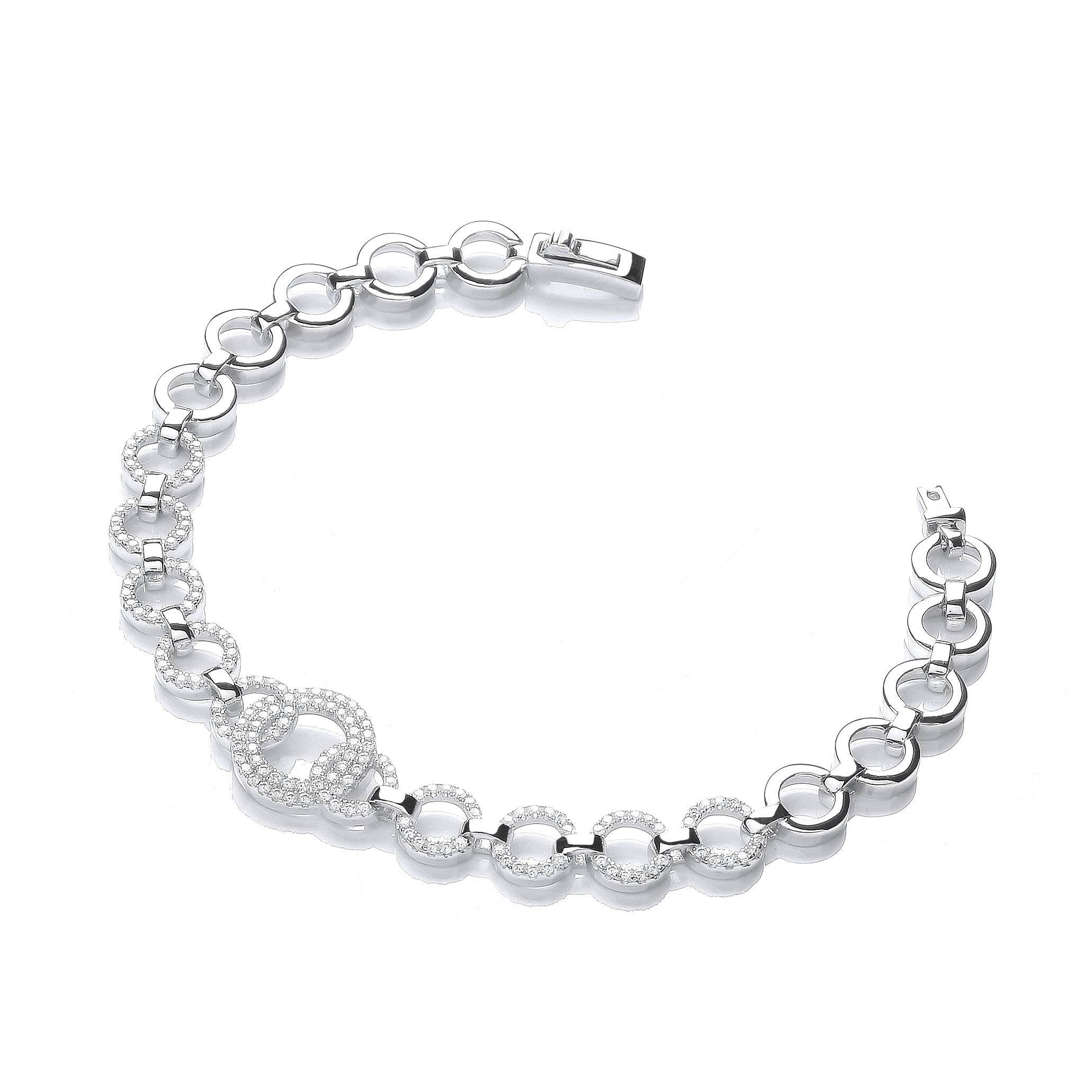 Micro Pave' 164 White Cubic Zirconia's Bracelet 7.5"/19cm