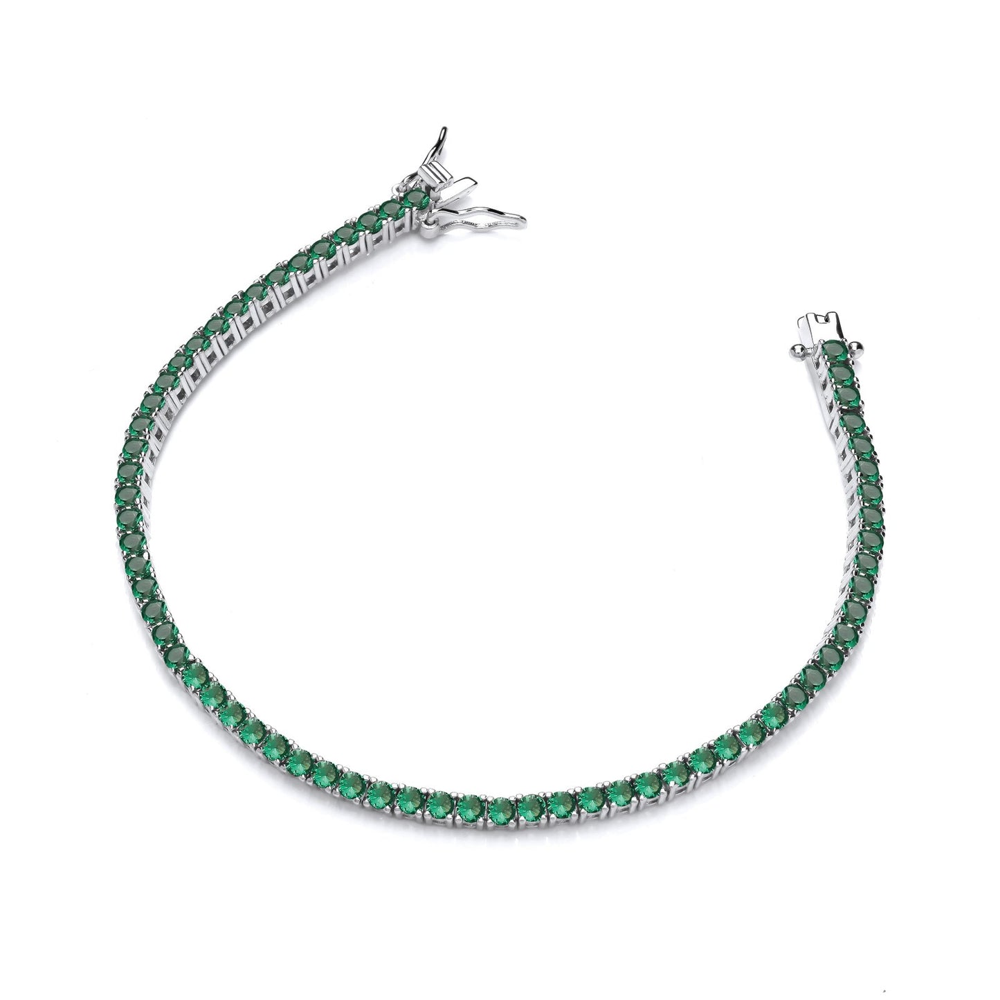 Silver Green Cubic Zirconias Tennis Ladies Bracelet - Fine Bracelet - Certified Authentic – Luxury Jewellery by Imperi
