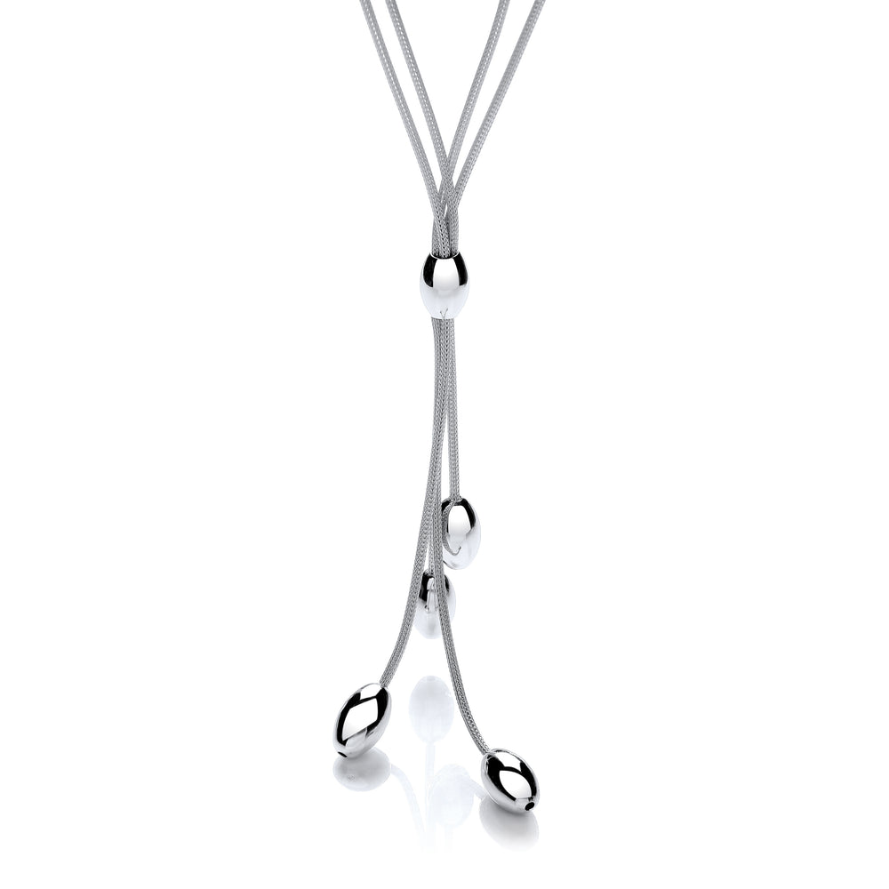 Two-Row Mesh Oval Beads 18" Necklace – product view