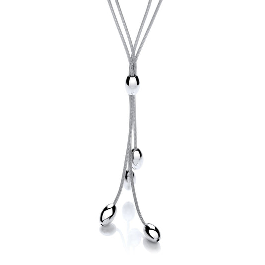 Two-row Mesh Oval Beads 18" Necklace