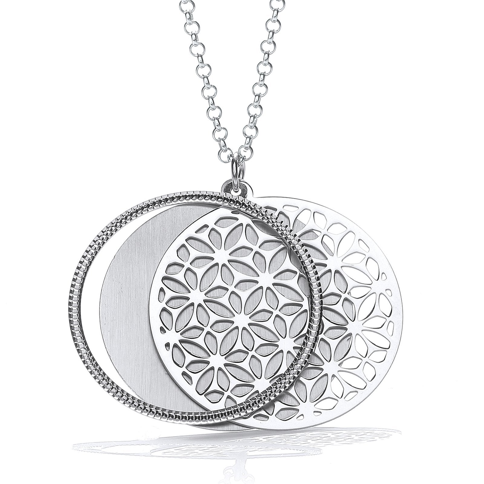 Round Filigree Pattern with Circle Slider 18" Necklace - Fine Necklace - Certified Authentic – Luxury Jewellery by Imp