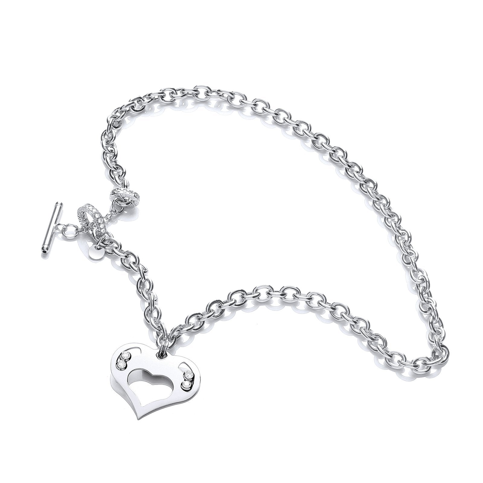 Silver Heart Chain with Floating Swarovski Elements - Fine Necklace - Certified Authentic – Luxury Jewellery by Imperi