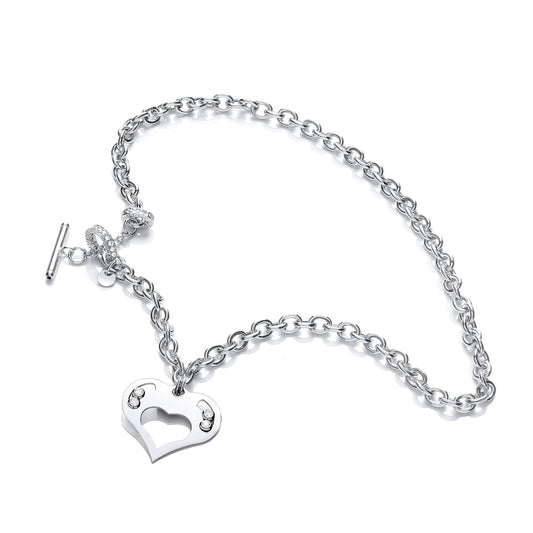 Silver Heart Chain with Floating Swarovski Elements - Fine Necklace - Certified Authentic – Luxury Jewellery by Imperi