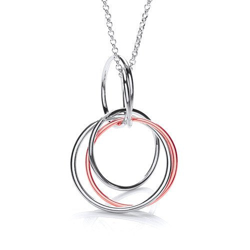 Interlocking 2 Tier Circles Pendant with 18" Chain - Fine Necklace - Certified Authentic – Luxury Jewellery by Imperia