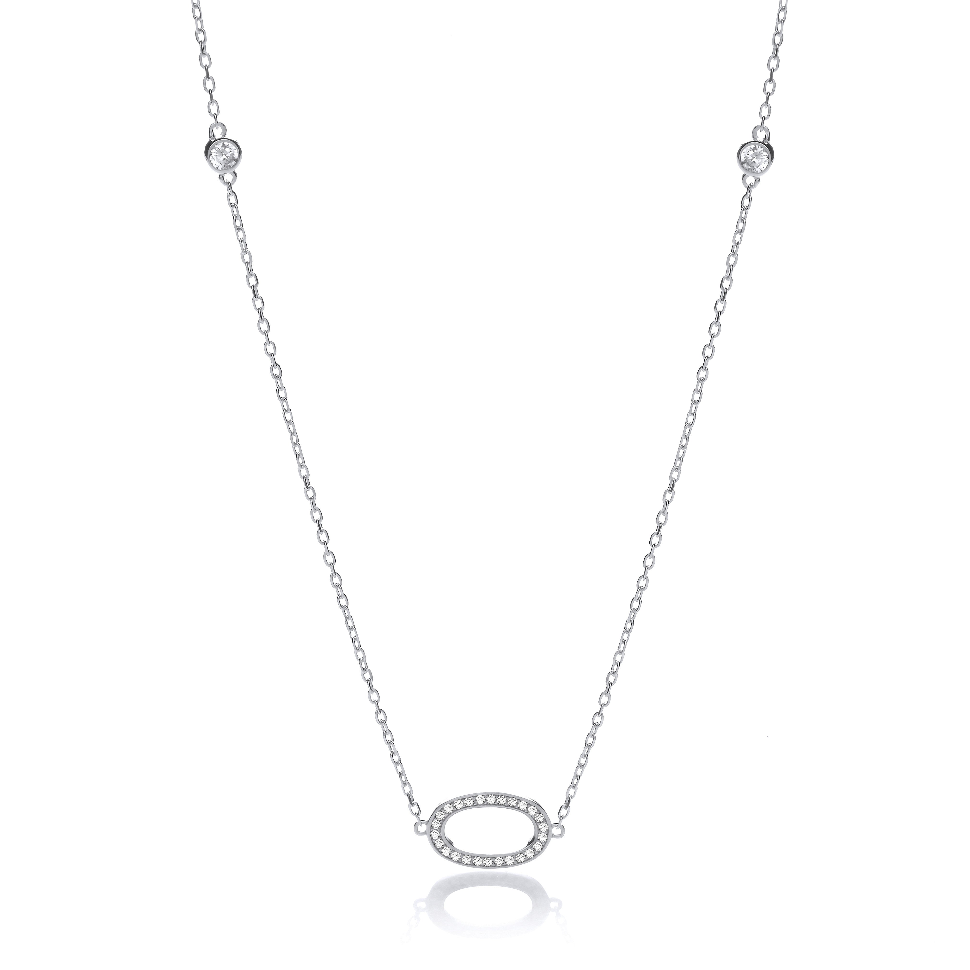 Silver Diamond by the Yard Cubic Zirconia Style 36" Necklace