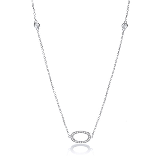 Silver Diamond by the Yard Cubic Zirconia Style 36" Necklace