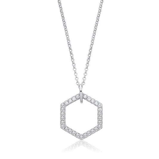 Honeycomb Drop Silver Necklace - Fine Necklace - Certified Authentic - Swiss Made - UK Stock – Luxury Jewellery by Imp