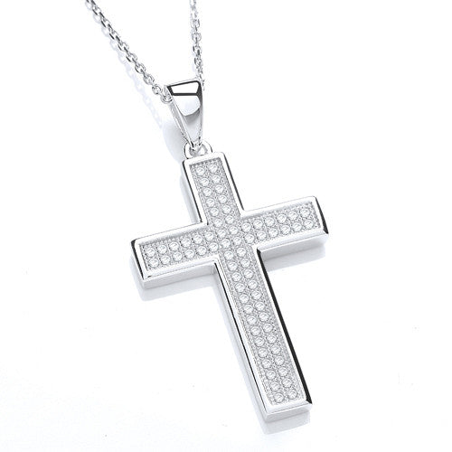 Micro Pave' Cross with Chain – product view