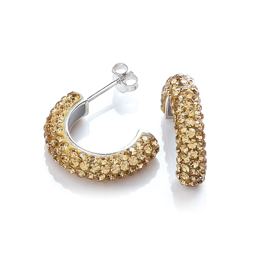 Half Hoop Stud with Champagne Cubic Zirconia – product view