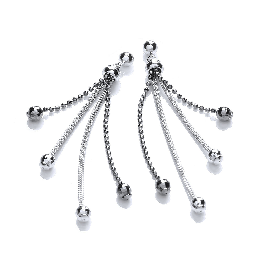 Two Strand & 2 Ruthenium Drop Earrings – product view