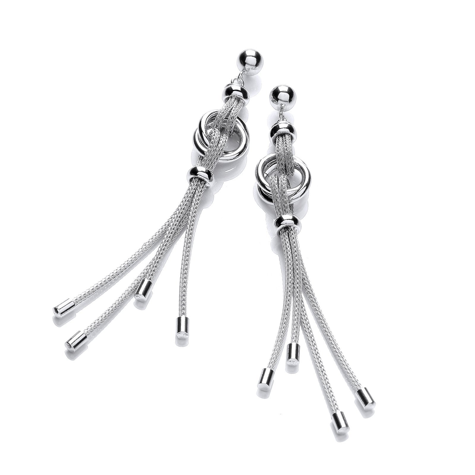 Silver Fancy Drop Earrings - Fine Ring - Certified Authentic - Swiss Made - UK Stock – Luxury Jewellery by Imperial Ti