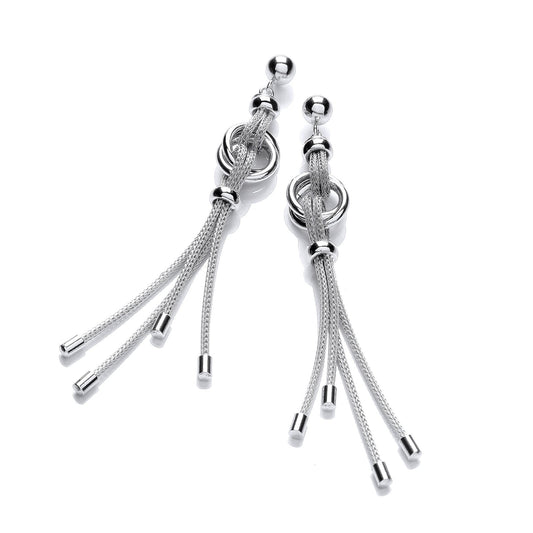 Silver Fancy Drop Earrings - Fine Ring - Certified Authentic - Swiss Made - UK Stock – Luxury Jewellery by Imperial Ti