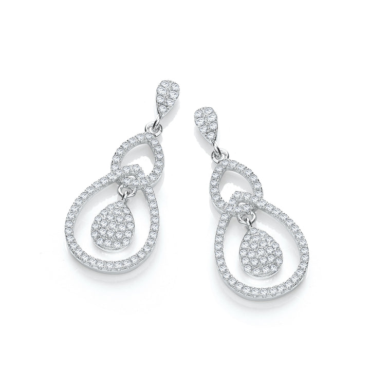 Micro Pave' Fancy Cubic Zirconia Drop Earrings