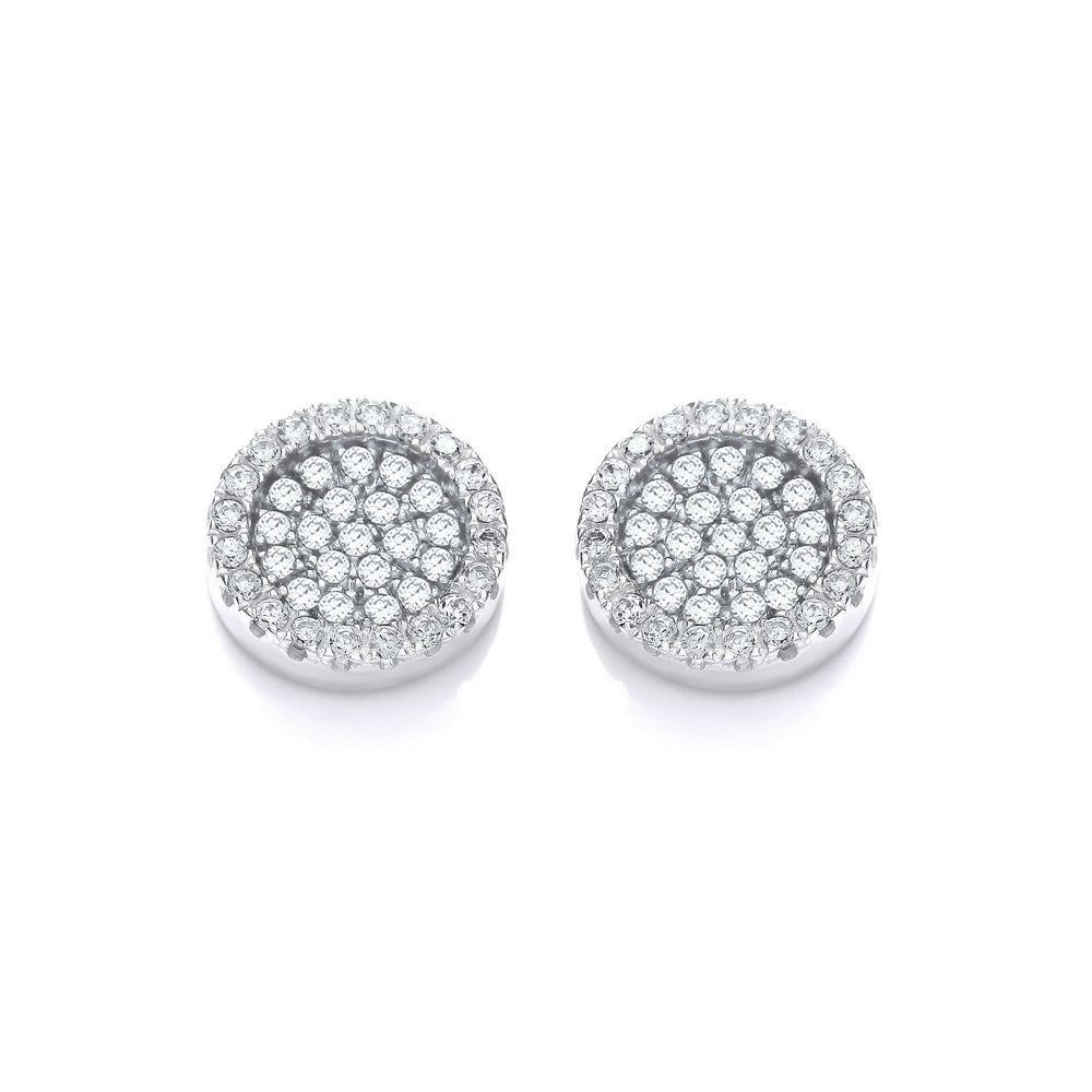 Micro Pave' Round Cubic Zirconia Stud Earrings