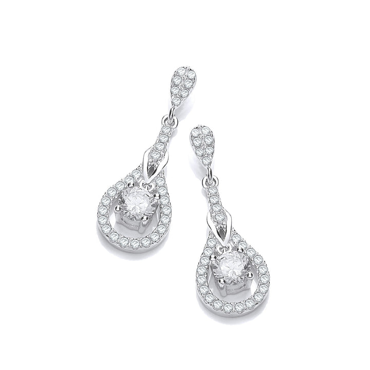 Micro Pave' Teardrop Cubic Zirconia Earrings