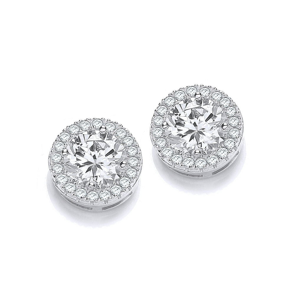 Micro Pave' Round 6.0mm Cubic Zirconia Earrings