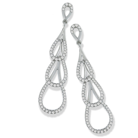 Micro Pave Step Down Drop Cubic Zirconia Earrings
