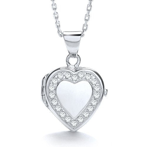 Heart Shape with Line of Cubic Zirconia's Locket - Luxury Watch - Certified Authentic – Luxury Watch by Imperial Time