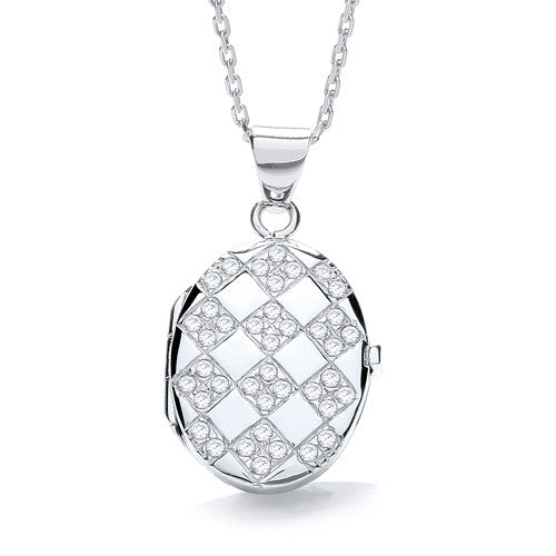 Oval Shape with Design of Cubic Zirconia's Locket – product view