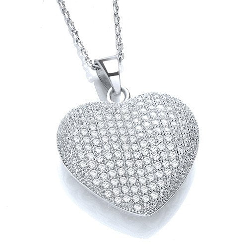 Micro Pave' Heart Pendant with 18" Chain - Fine Necklace - Certified Authentic - Swiss Made – Luxury Jewellery by Impe