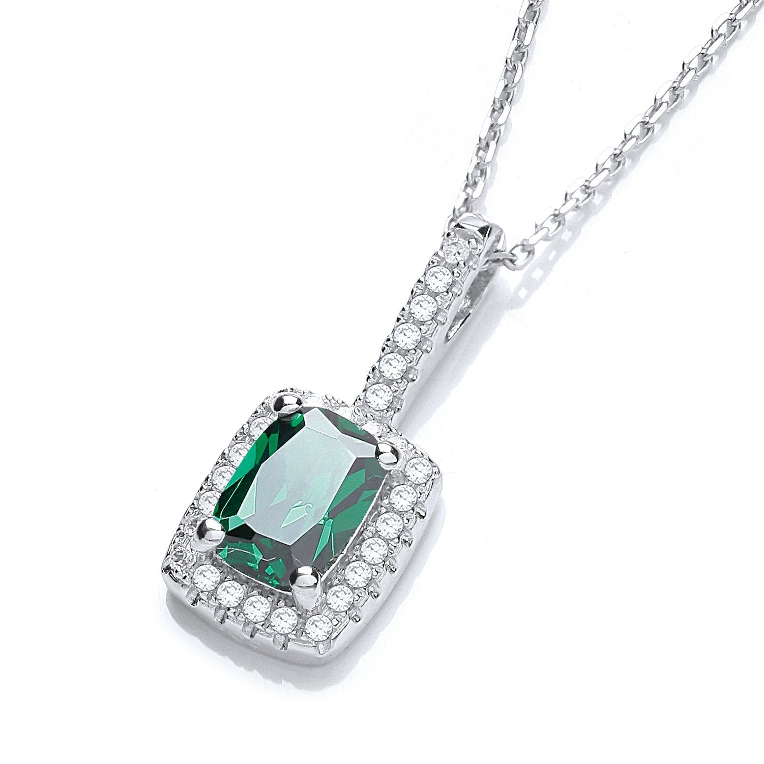 Micro Pave' Fancy Pendant Green Small Cubic Zirconia with 18" Chain - Fine Necklace – Luxury Jewellery by Imperial Tim