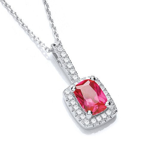 Micro Pave' Fancy Pendant Red Small Cubic Zirconia with 18" Chain - Fine Necklace - Certified – Luxury Jewellery by Im