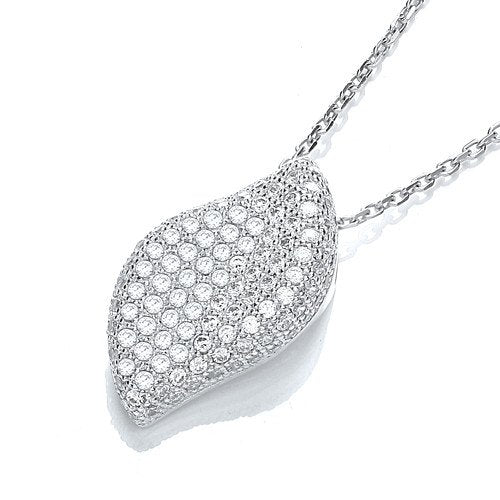 Micro Pave' Fancy Pendant Cubic Zirconia with 18" Chain - Fine Necklace - Certified Authentic – Luxury Jewellery by Im