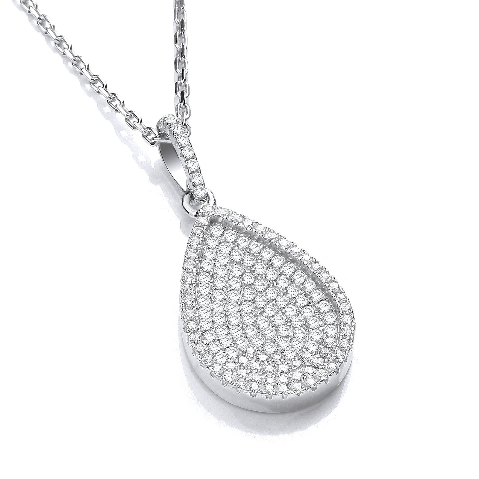 Micro Pave' Pear Shape Pendant with 18" Chain - Fine Necklace - Certified Authentic – Luxury Jewellery by Imperial Tim