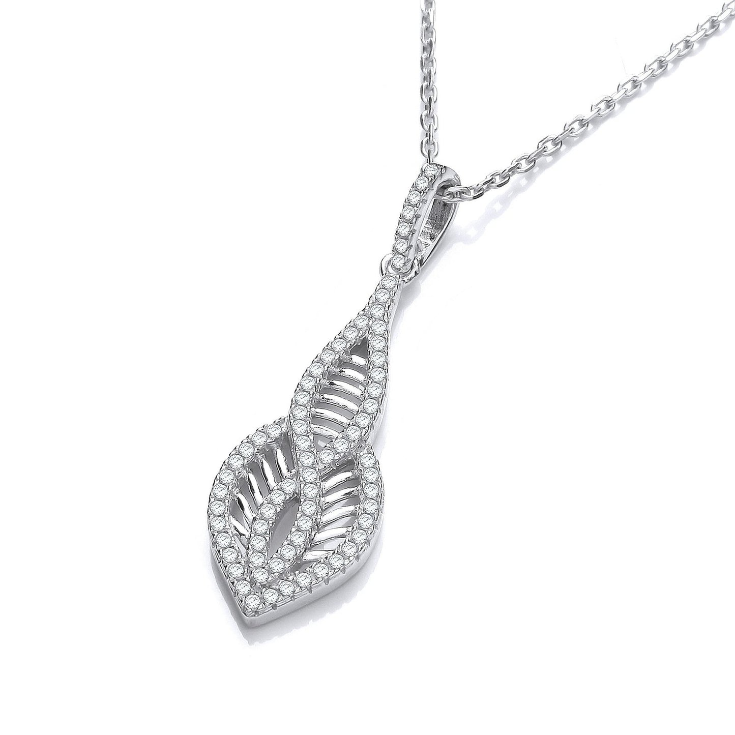 Micro Pave' Cubic Zirconia Teardrop Pendant with 18" Chain - Fine Necklace - Certified Authen – Luxury Jewellery by Im