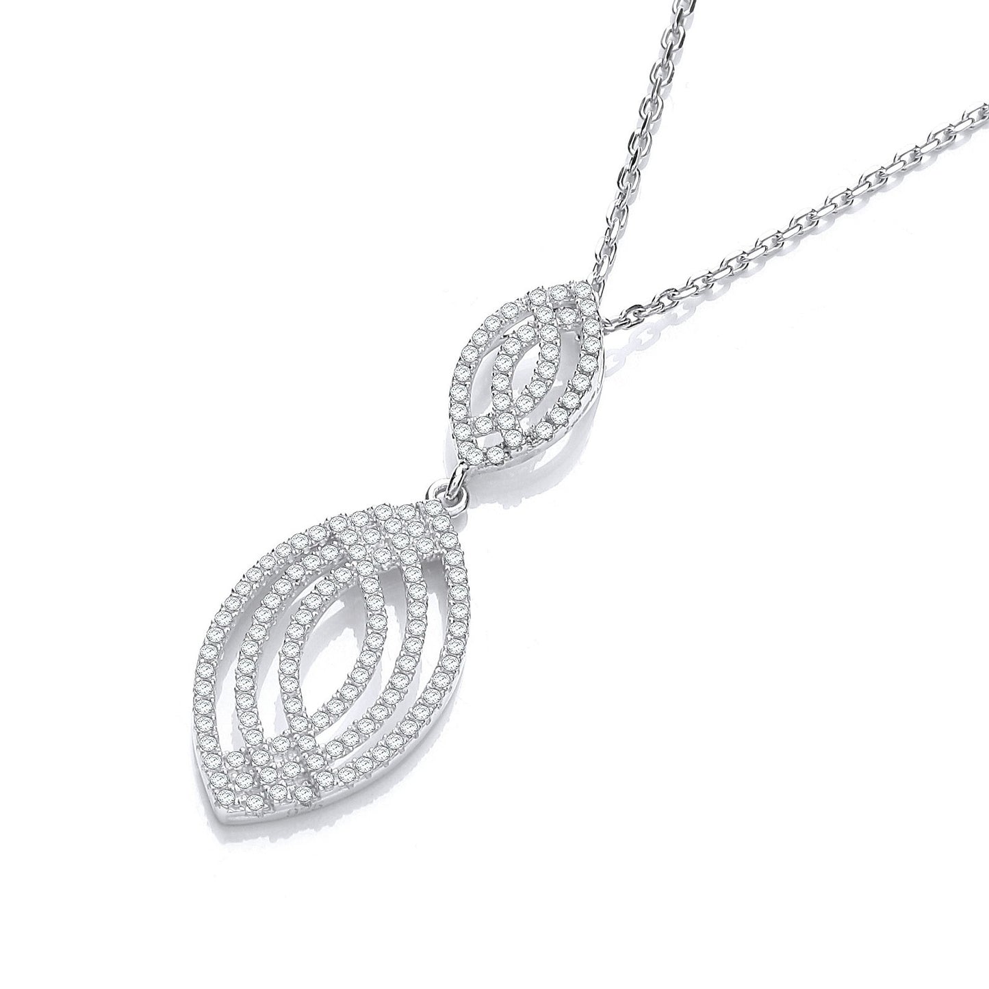 Micro Pave' Fancy Cubic Zirconia Pendant with 18" Chain - Fine Necklace - Certified Authentic – Luxury Jewellery by Im