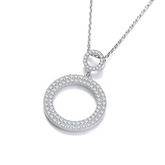 Circle of Life Pave' Set Cubic Zirconia Pendant with 18" Chain - Fine Necklace - Certified Au – Luxury Jewellery by Im