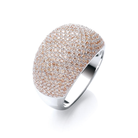 Micro Pave' Cocktail Ring 283 Champagne Cubic Zirconia - Fine Ring - Certified Authentic – Luxury Jewellery by Imperia