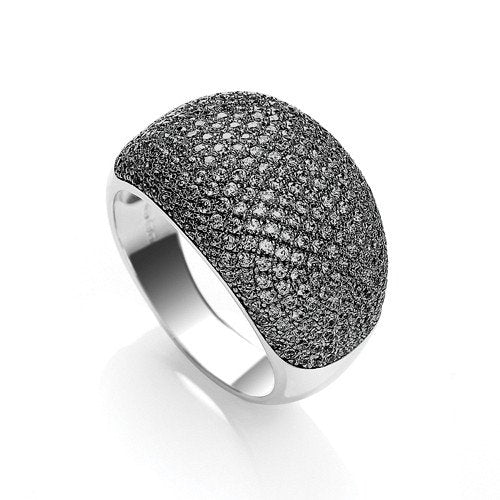 Micro Pave' Cocktail Ring 283 Black Cubic Zirconia - Fine Ring - Certified Authentic – Luxury Jewellery by Imperial Ti