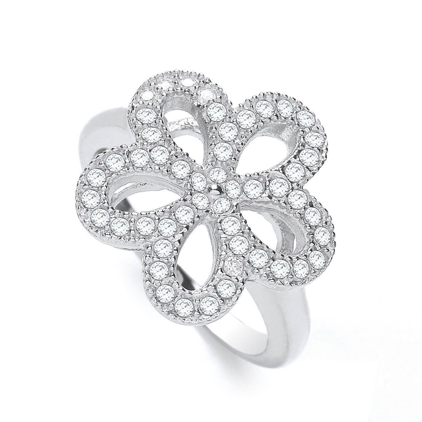 Daisy Shape Fancy Cubic Zirconia Ring - Fine Ring - Certified Authentic - Swiss Made – Luxury Jewellery by Imperial Ti