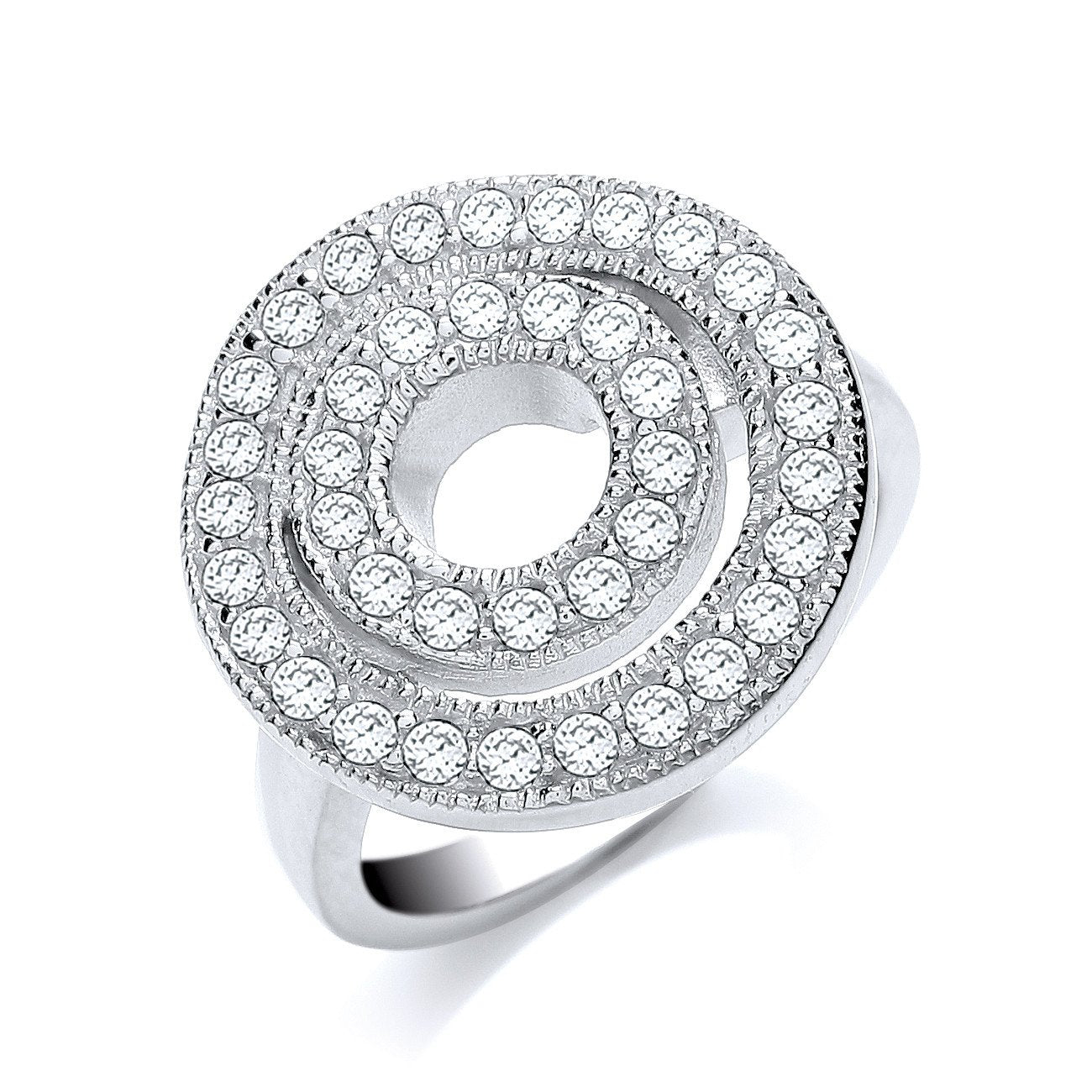 Round 2 Row Fancy Cubic Zirconia Ring - Fine Ring - Certified Authentic - Swiss Made – Luxury Jewellery by Imperial Ti