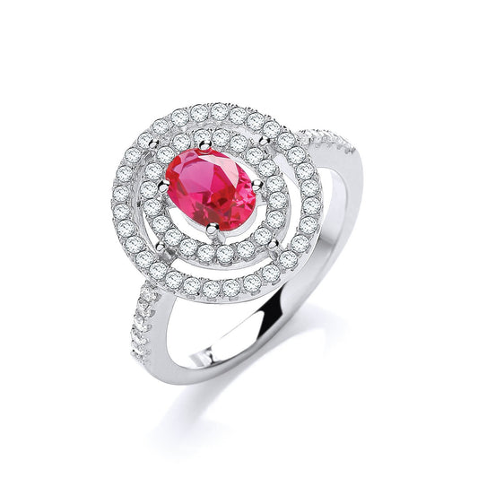 Micro Pave' Ruby Red& Clear Cubic Zirconias Ring - Fine Ring - Certified Authentic - Swiss Ma – Luxury Jewellery by Im