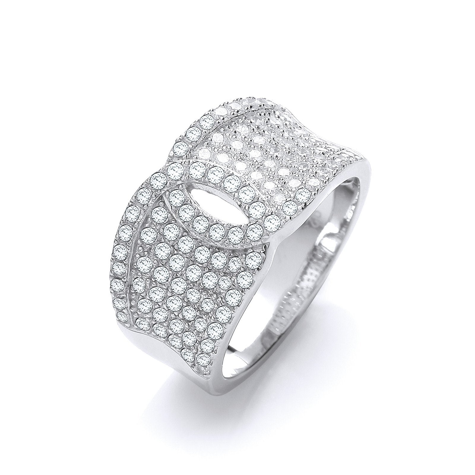 Micro Pave' White Cubic Zirconia Ring - Fine Ring - Certified Authentic - Swiss Made – Luxury Jewellery by Imperial Ti