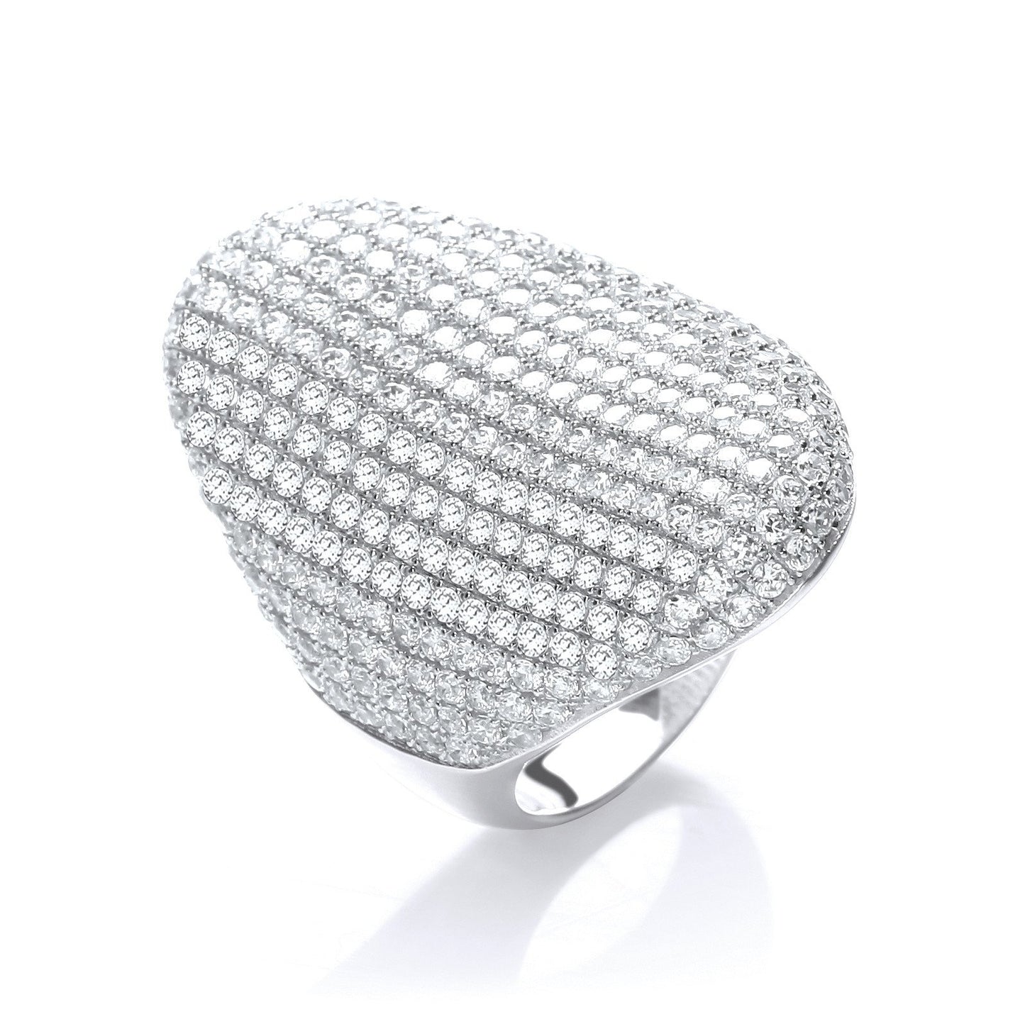 Micro Pave' Long Finger Cubic Zirconia Ring - Fine Ring - Certified Authentic - Swiss Made – Luxury Jewellery by Imper