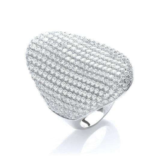 Micro Pave' Long Finger Cubic Zirconia Ring - Fine Ring - Certified Authentic - Swiss Made – Luxury Jewellery by Imper