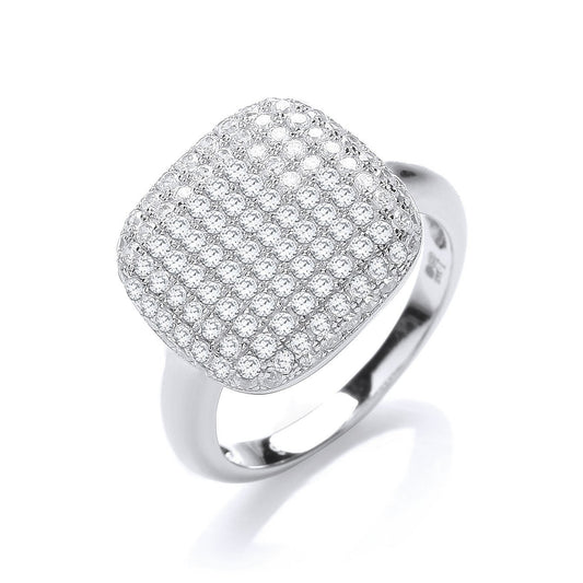 Micro Pave' Square Cubic Zirconia Ring - Fine Ring - Certified Authentic - Swiss Made – Luxury Jewellery by Imperial T