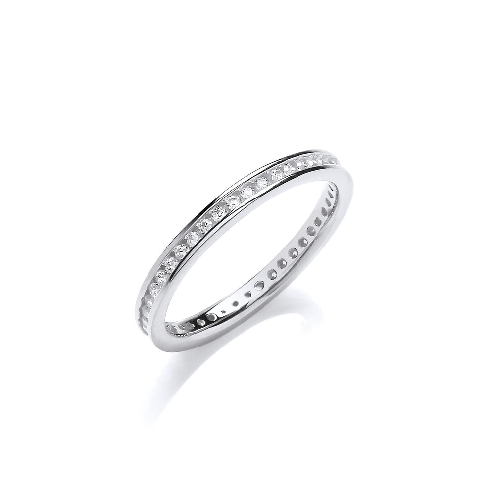 2mm Full ET Rd/Bril. Cubic Zirconia Silver Ring