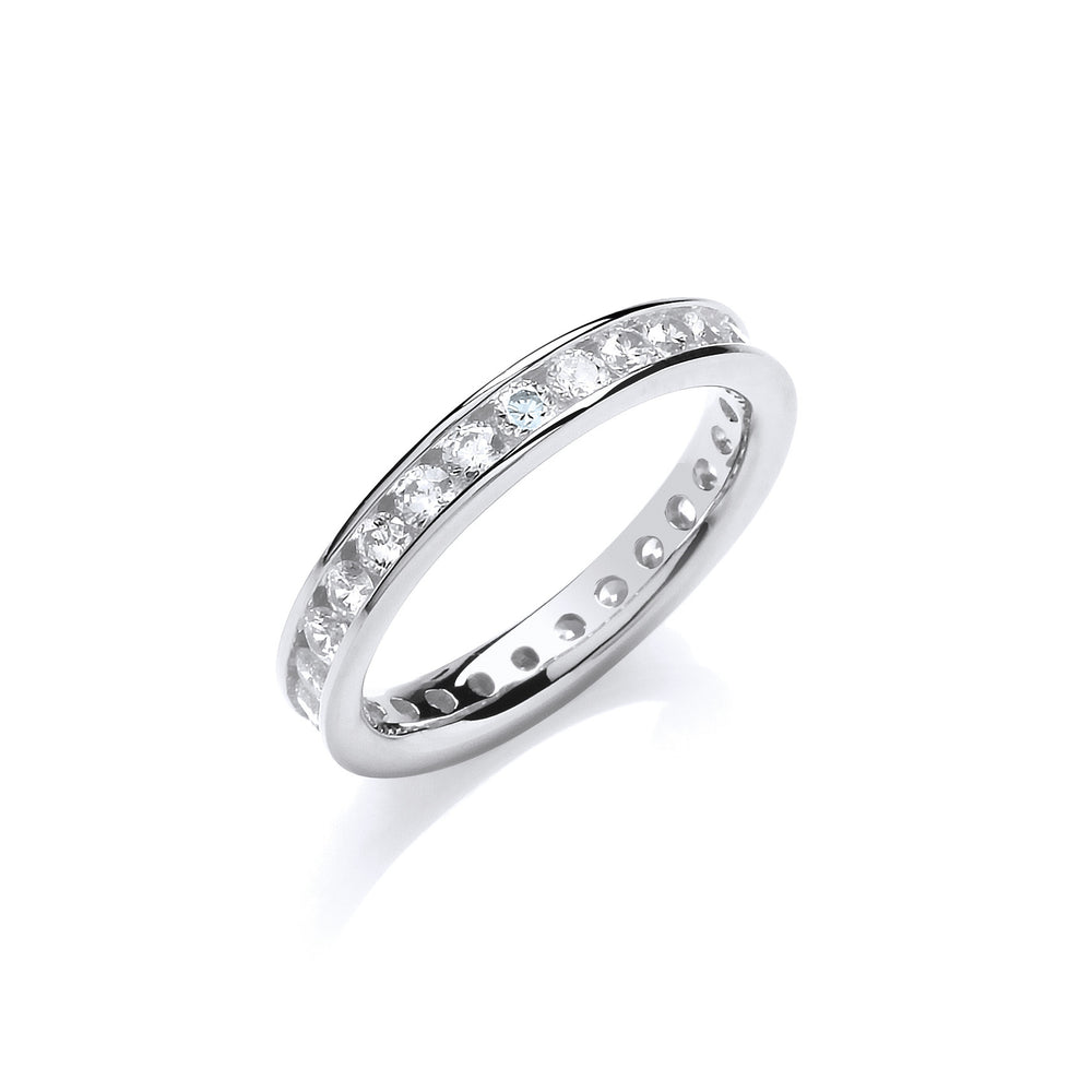 3mm Full ET Rd/Bril. Cubic Zirconia Silver Ring