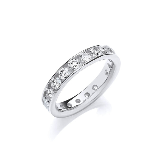 4mm Full Et Rd/bril. Cubic Zirconia Silver Ring