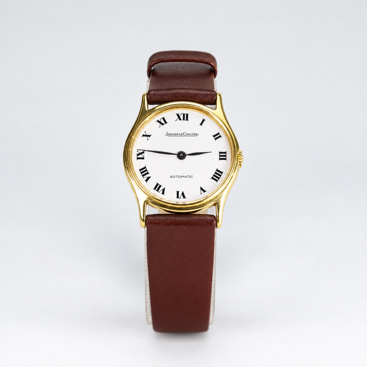 Jaeger-LeCoultre vintage 8000-21 18K yellow gold white Roman dial ladies watch