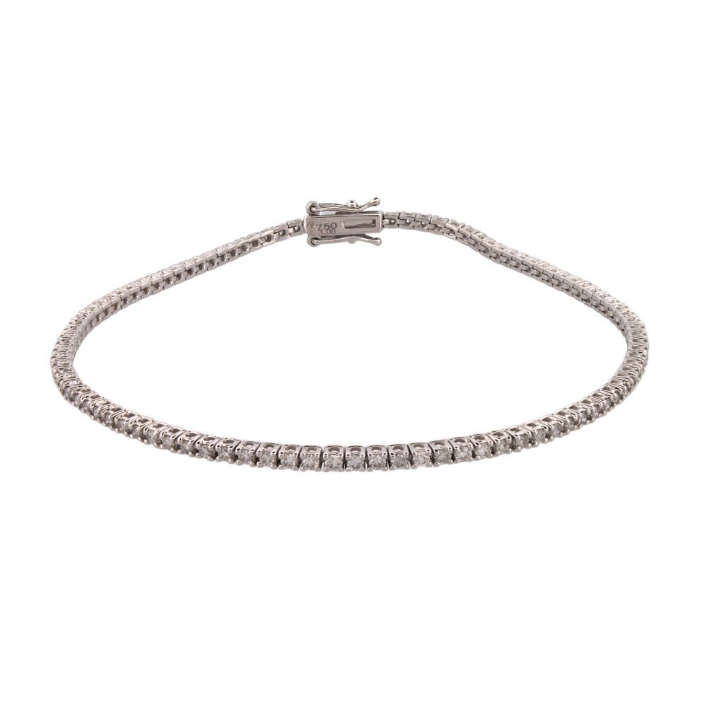9ct White Gold 1.00ct Claw Set LAB Grown Diamond Line Bracelet – Imperial Time