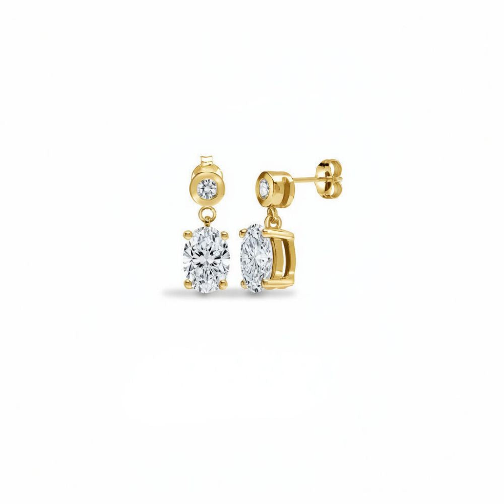 9ct Yellow Gold 1.08cts Oval Lab Grown Diamond Earrings – Imperial Time