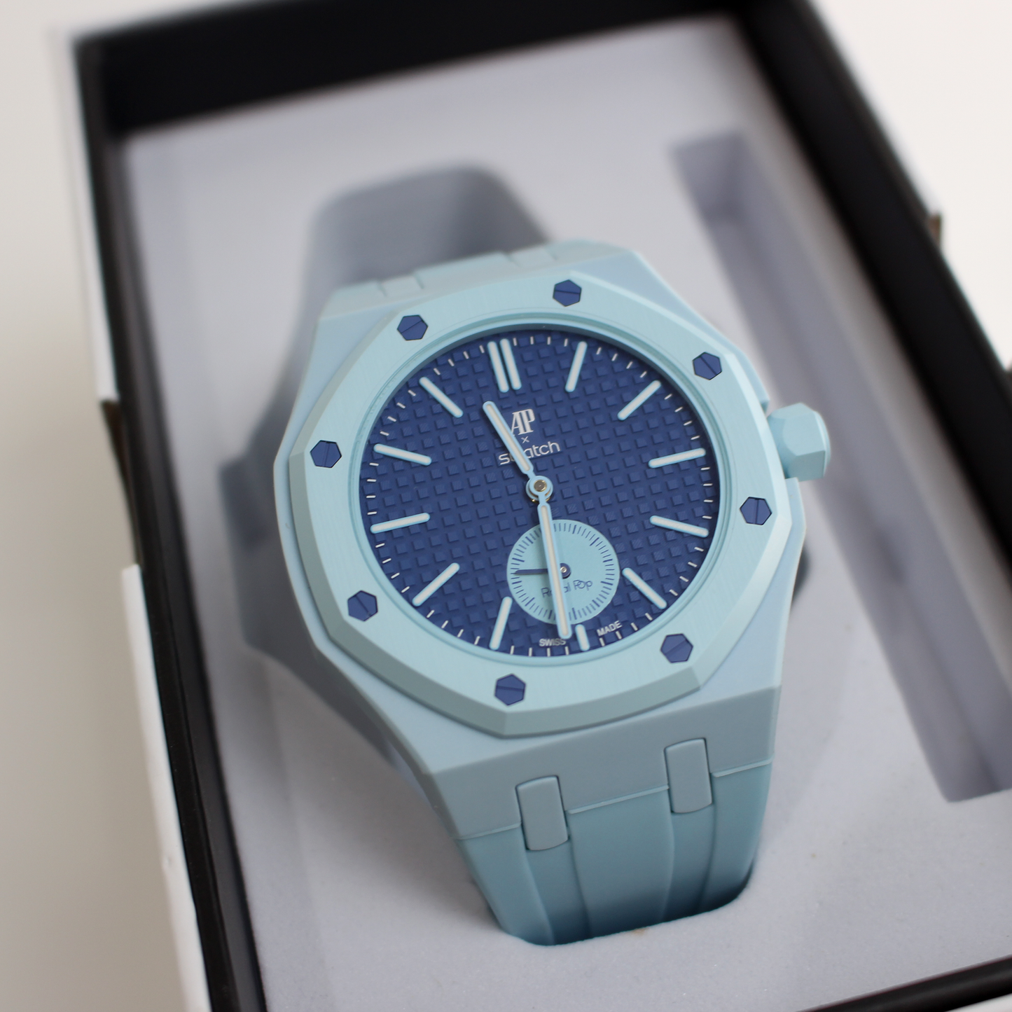 AP Swatch Royal Pop LÀN BA Bio-ceramic Pocket Watch SSX03L100N Audemars Piguet Collaboration New Unworn