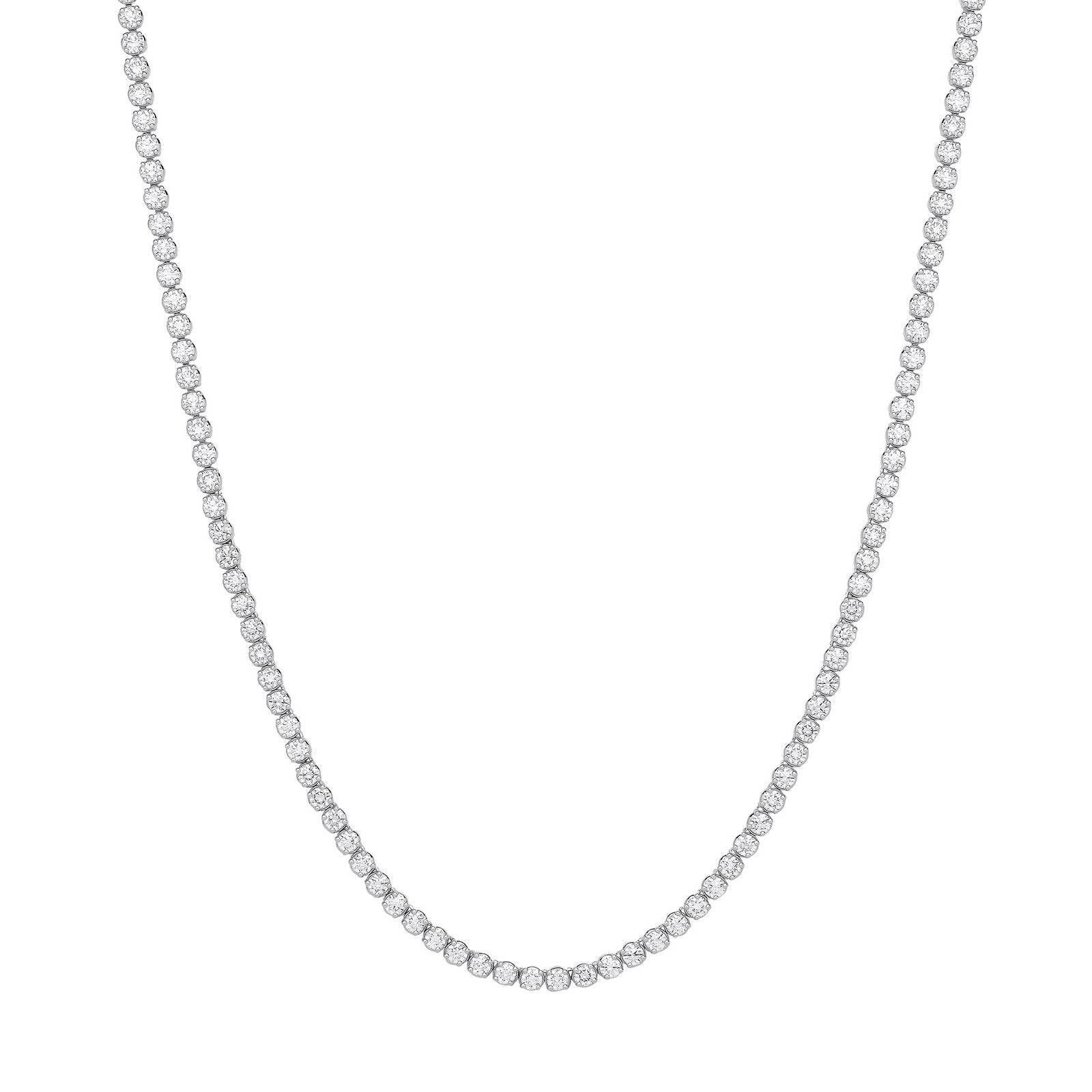 9ct White Gold 15.00ctw Lab Grown Diamond Tennis Necklace Igi Certified - Fine Necklace – Luxury Jewellery by Imperial