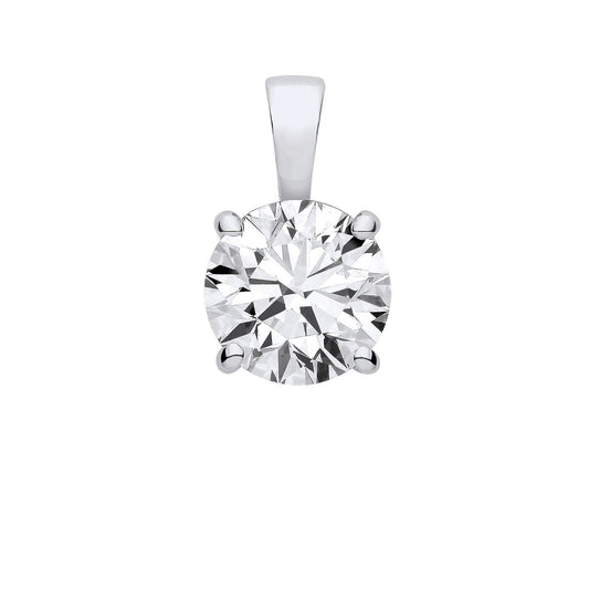 18ct White Gold 3.00ctw Lab Grown Diamond Pendant Igi Certified