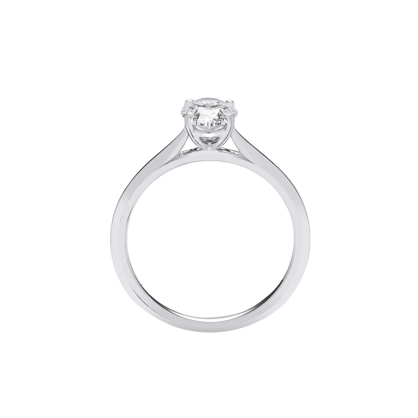 18ct White Gold 1.00ctw Oval Cut Lab Grown Diamond Ring Igi Certified
